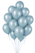 Latex Ballons Ø 30 cm Chrom Hellblau