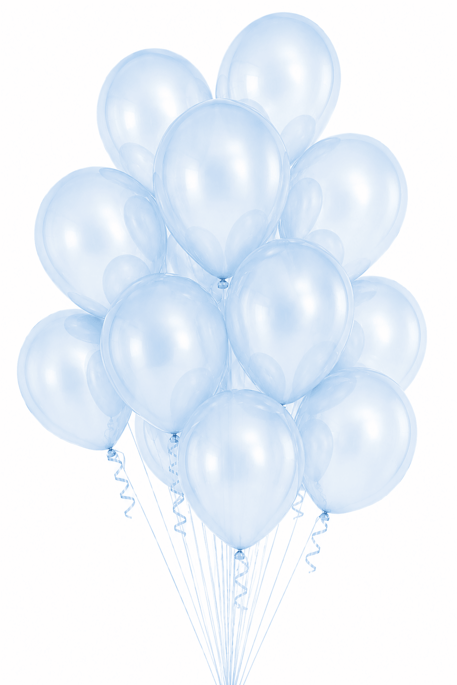 Latex Metallic hellblau Strauß Latex Ballons Ø 30 cm Metallic Hellblau – Bild 1