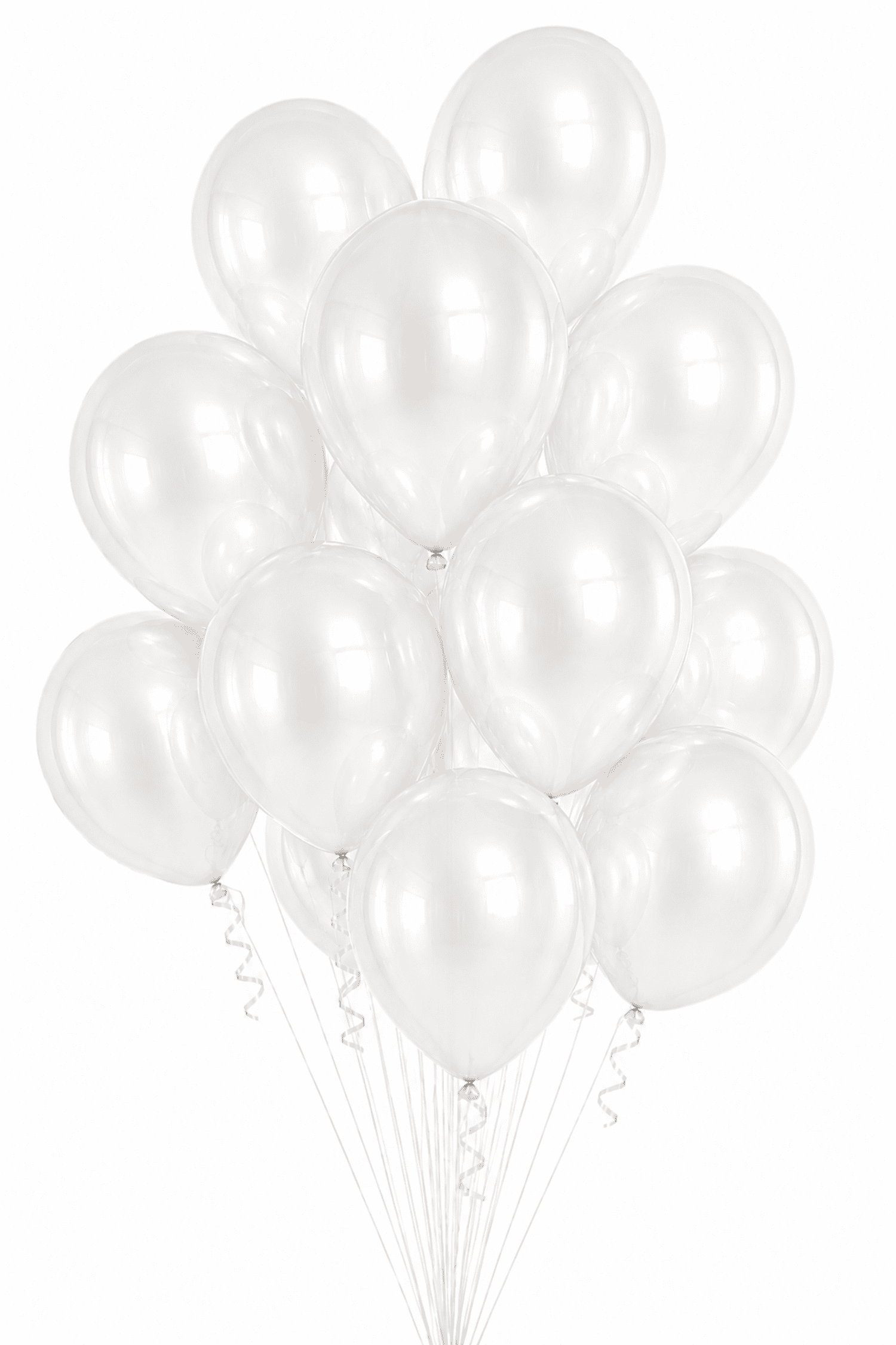 Latex metallic weiß Strauß Latex Ballons Ø 30 cm Metallic Weiß – Bild 1