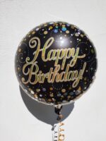 Ballonset Happy Birthday Schwarz Gold und Silber – Bild 5