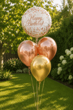 Ballonset Happy Birthday Roségold und Gold – Bild 4