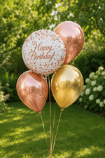 Ballonset Happy Birthday Roségold und Gold