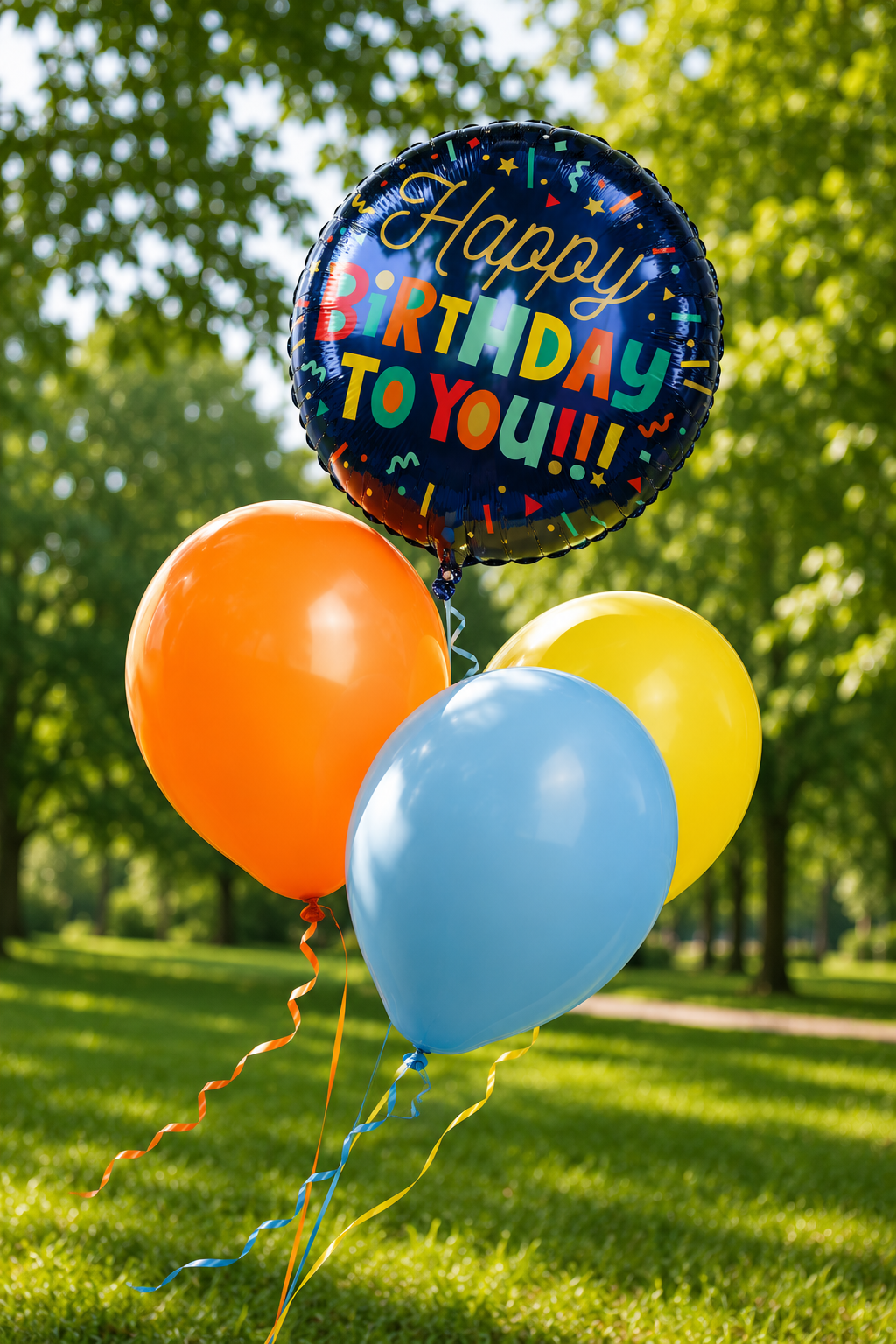 HB Set Blau Bunt Ballon Set Happy Birthday Bunt – Bild 1