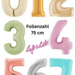 Folienzahl 75 cm große Farbauswahl - für Helium oder Luft Füllung geeignet