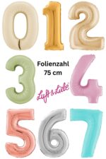 Folienzahl 75 cm große Farbauswahl - für Helium oder Luft Füllung geeignet